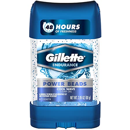 GILLETTE ANTI-PERSPIRANT DEODARANT FOR MEN CLEAR GEL (Power Beads)(2.85oz)