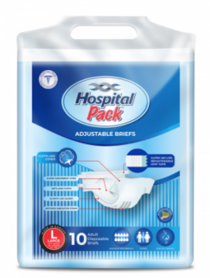 HOSPITAL PACK ADULT BRIEFS (Large)(10 count)